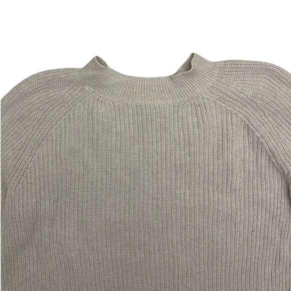 Preppy Banana Republic Cotton Raglan Fisherman Sweater Beige Chunky Sweater - Picture 5 of 6